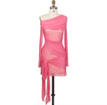 Draped Mesh Dress – Hot Pink