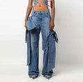 Statement Tie-Detail Wide-Leg Jeans