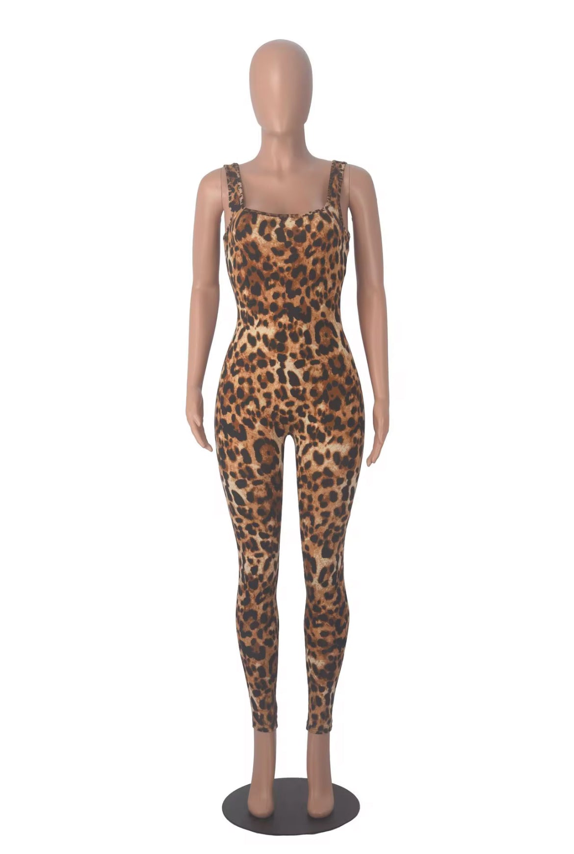 Leopard Print Stretch Jumpsuit