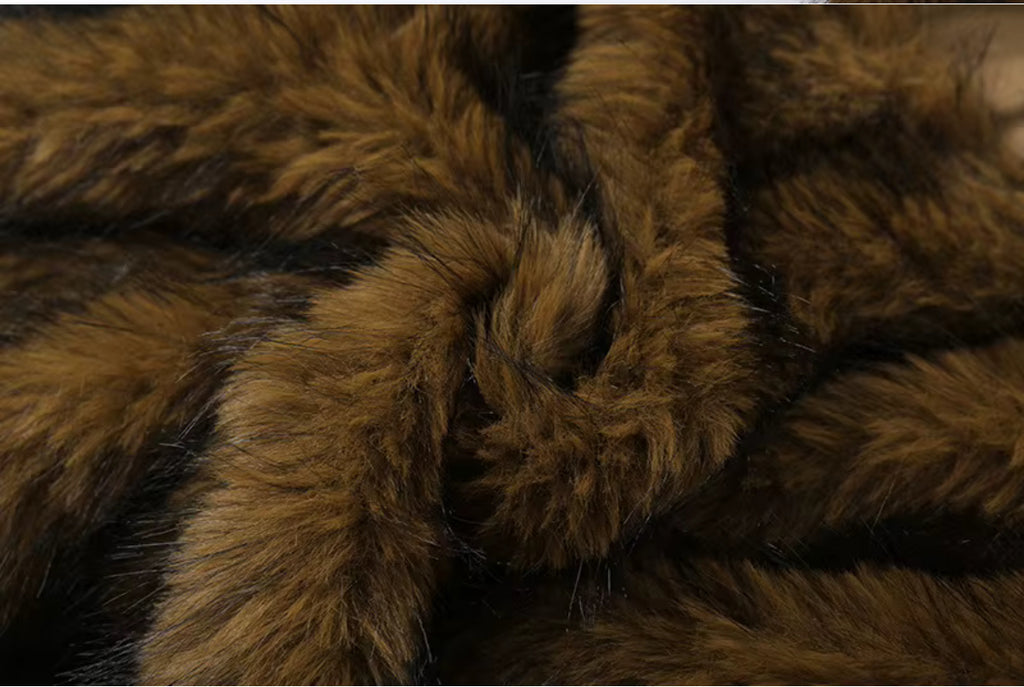 Faux Fur Off-Shoulder Crop Top