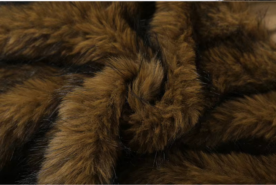 Faux Fur Off-Shoulder Crop Top