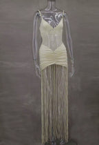 Seraphine Fringe Dress – Champagne Nude