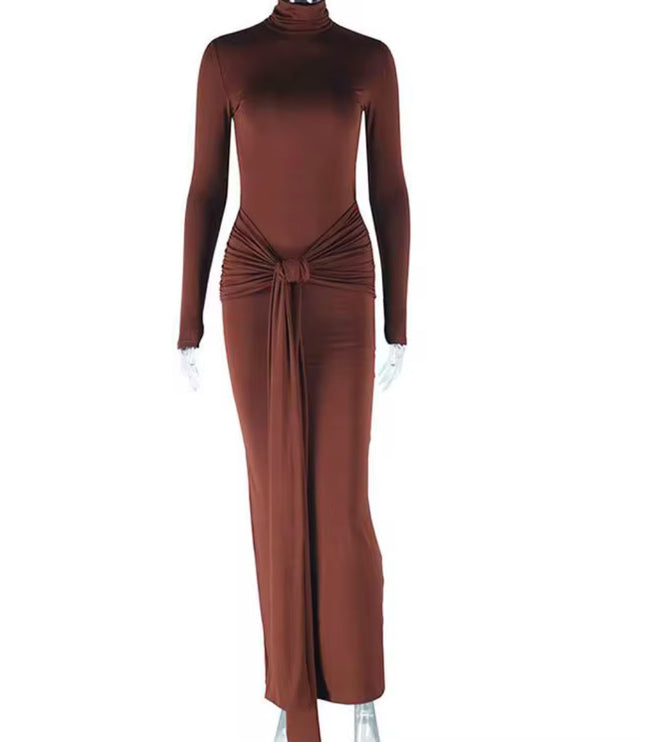 High Collar Ribbon Maxi