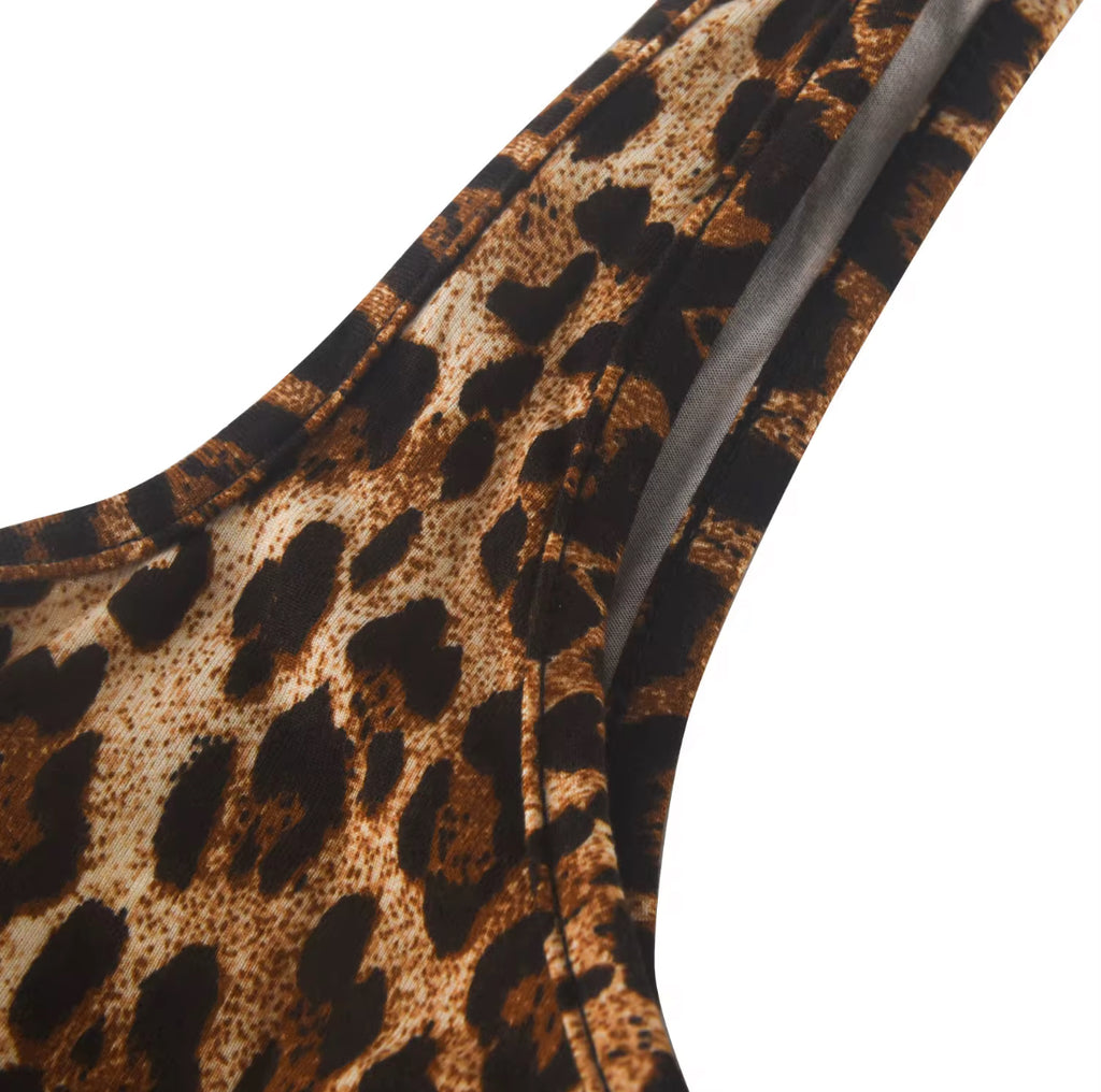 Leopard Print Stretch Jumpsuit