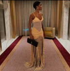 Seraphine Fringe Dress – Champagne Nude