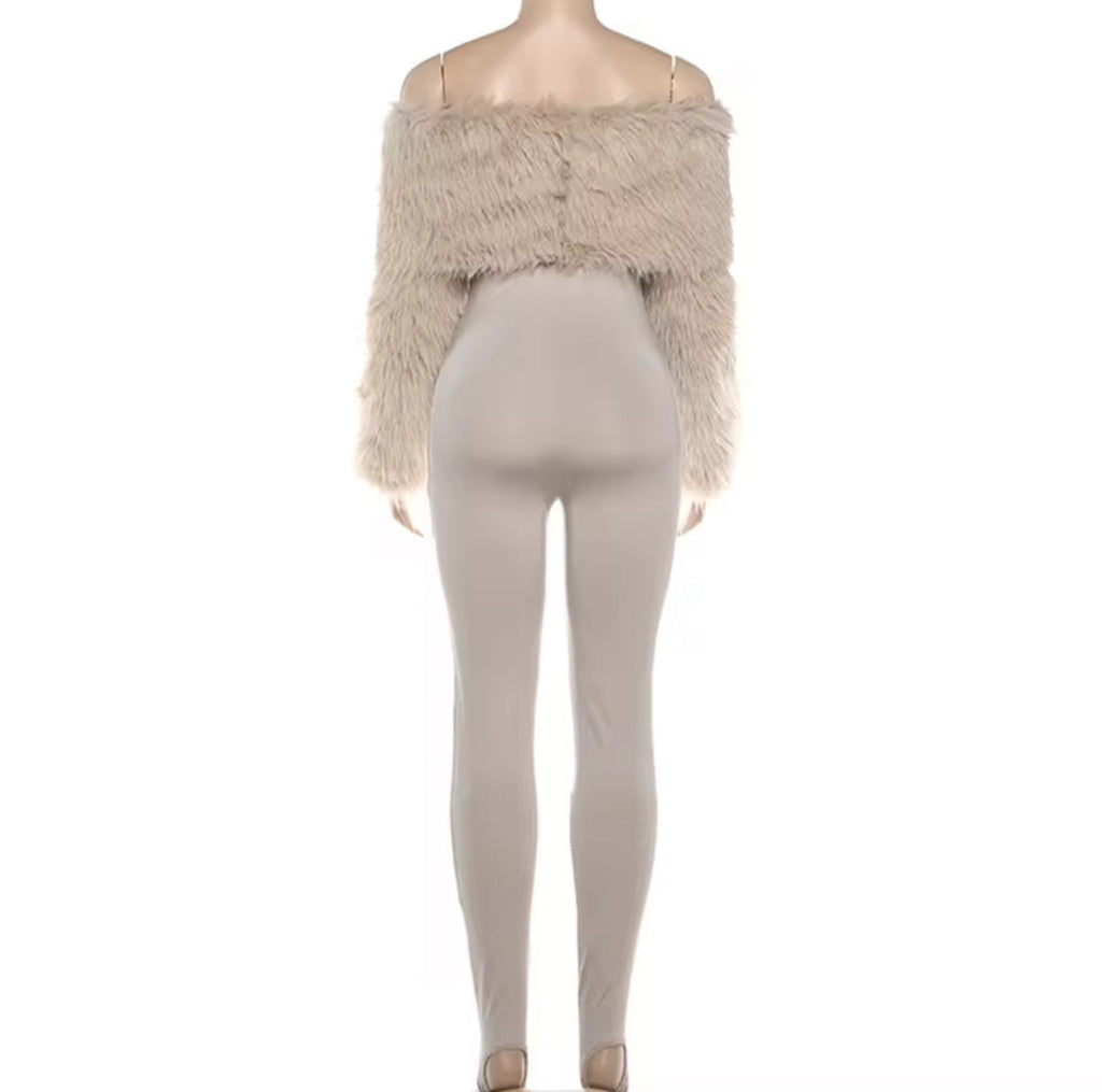 Faux Fur Luxe Catsuit