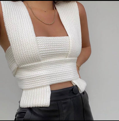 Knitted cross top